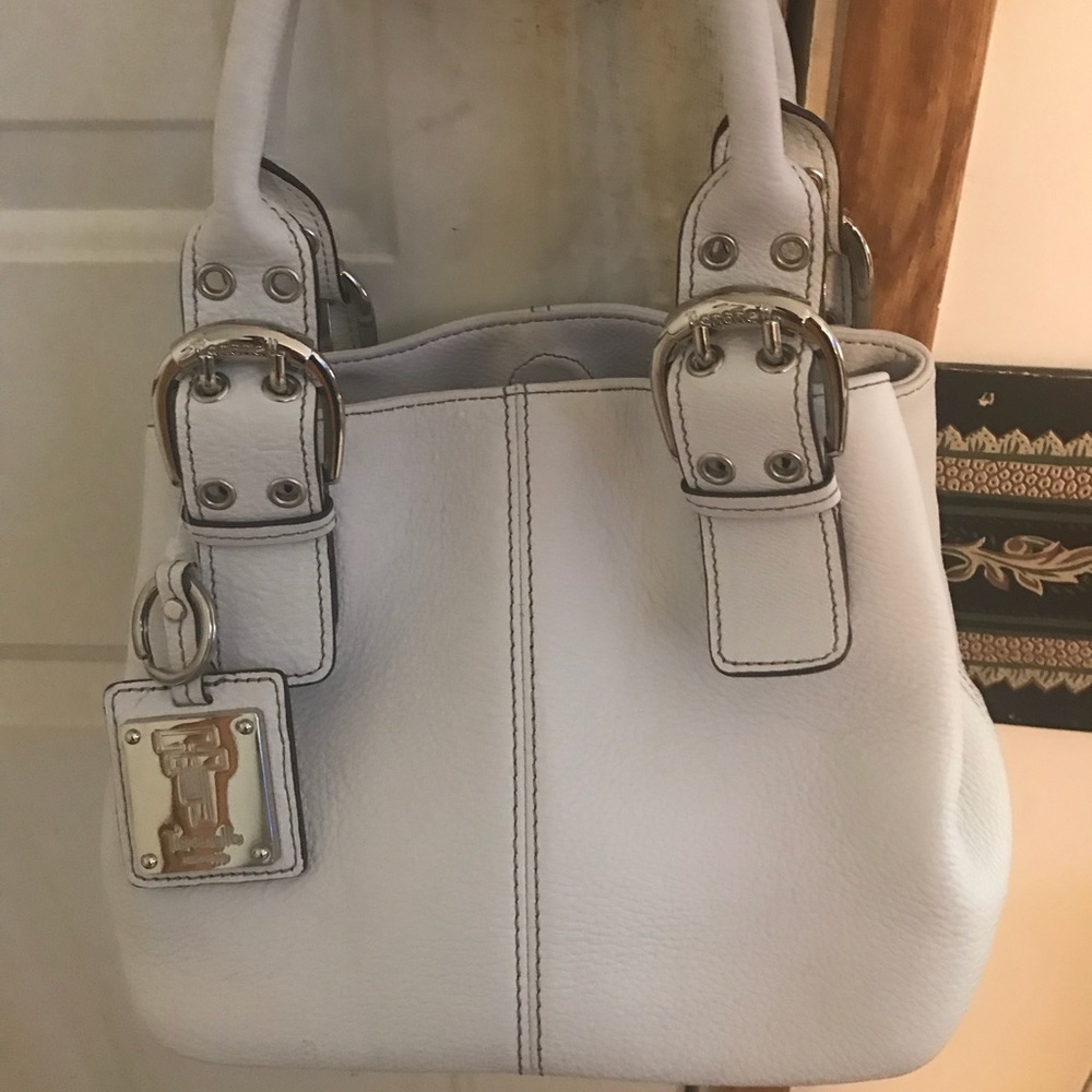 Tignanello Handbag White with Silver Accents